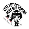 (2 Pack) Cute But Psycho Magnets - Edgy Chibi Girl with Axe - Dark Humor Refrigerator Decor - 5 Inches On Longest Side - Thick Durable Magnet - Made in USA - MAG19832