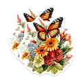 (2 Pack) Butterfly Floral Magnets - Flower Art Decor - Botanical Refrigerator Magnets - 5" On Longest Side - Premium Magnet - for Cars, Refrigerators, Toolboxes, Lockers - Made in USA - MAG14025