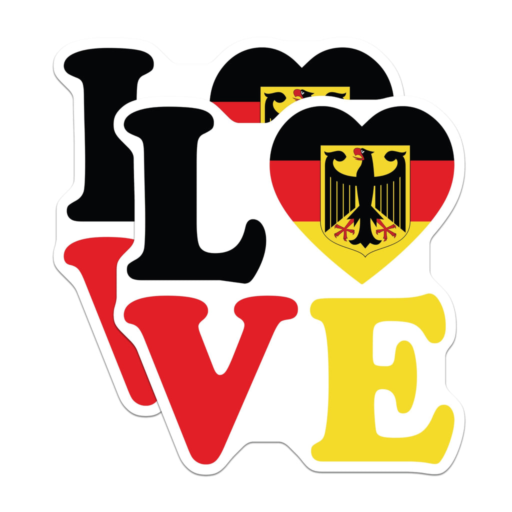 (2 Pack) German Flag Magnets - Love Germany Decor - Patriotic Fridge Magnets - 5" On Longest Side - Premium Magnet - for Cars, Refrigerators, Toolboxes, Lockers - Made in USA - MAG17582
