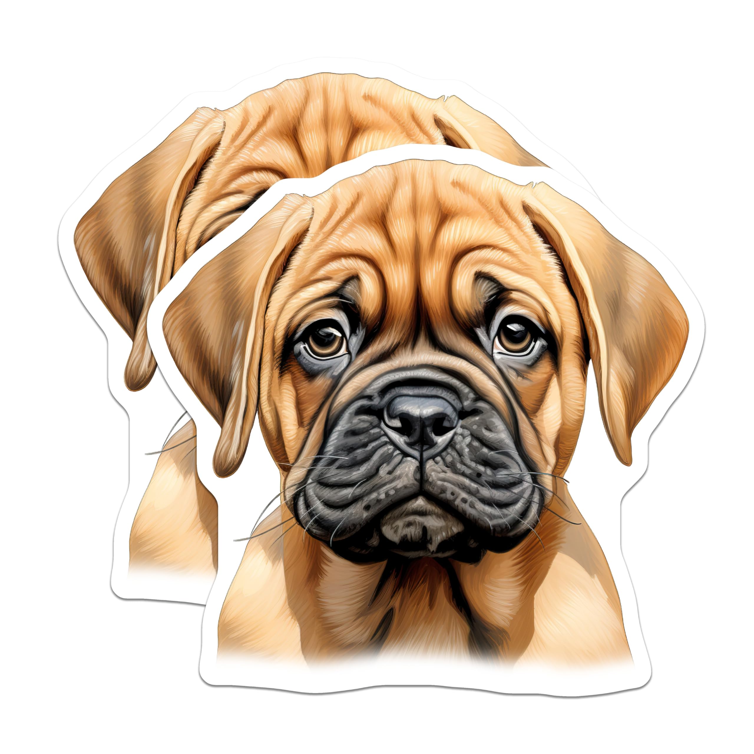(2 Pack) Bullmastiff Puppy Magnets - Cute Dog Decor - Pet Lover Accessory - Fridge Locker Magnet - 5 Inches On Longest Side - Thick Durable Magnet - Made in USA - MAG24896
