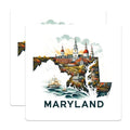 (2 Pack) Maryland State Stickers - Travel Sticker - Maryland Souvenir Sticker - 5" On Longest Side - Sticks to Smooth Flat Surfaces - Made in USA - BMCS5161
