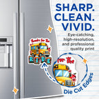 (2 Pack) Thanks for The Ride Magnets - School Bus Driver Appreciation - Teacher Staff Decor - 5 Inches On Longest Side - Thick Durable Magnet - Made in USA - MAG38636