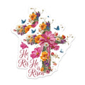 (2 Pack) He is Risen Cross Magnets - Easter Christian Home Decor - Spring Floral Inspiration - 5 Inches On Longest Side - Thick Durable Magnet - Made in USA - MAG36159