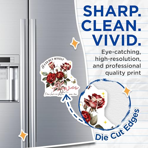 (2 Pack) Inspirational Quotes Magnets Magnets - Rose Flower Design - 5" On Longest Side - Made in USA - Sticks to Refrigerators & Metal Surfaces - MAG9029