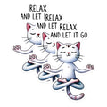 (3 Pack) Relax Cat Decals - Yoga Cat Stickers - Funny Animal Decal - 3 Inches On Longest Side - Easy Peel & Apply - Made in USA - 3MCS1290