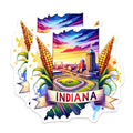 (2 Pack) Indiana State Stickers - Colorful Indiana Skyline Decal - Indiana Souvenir Stickers - 5" On Longest Side - Sticks to Smooth Flat Surfaces - Made in USA - BMCS7013