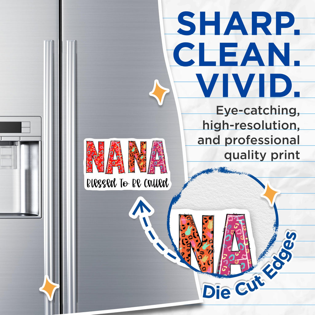 (2 Pack) Nana Magnets - Blessed Nana - Grandparent Decor - Nana Accessories - 5" On Longest Side - Premium Magnet - for Cars, Refrigerators, Toolboxes, Lockers - Made in USA - MAG15632