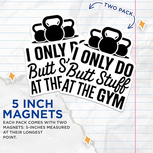 (2 Pack) Funny Fitness Magnets - Gym Humor - Workout Motivation - 5" On Longest Side - for Cars, Fridges, Toolboxes - Made in USA - MAG5608