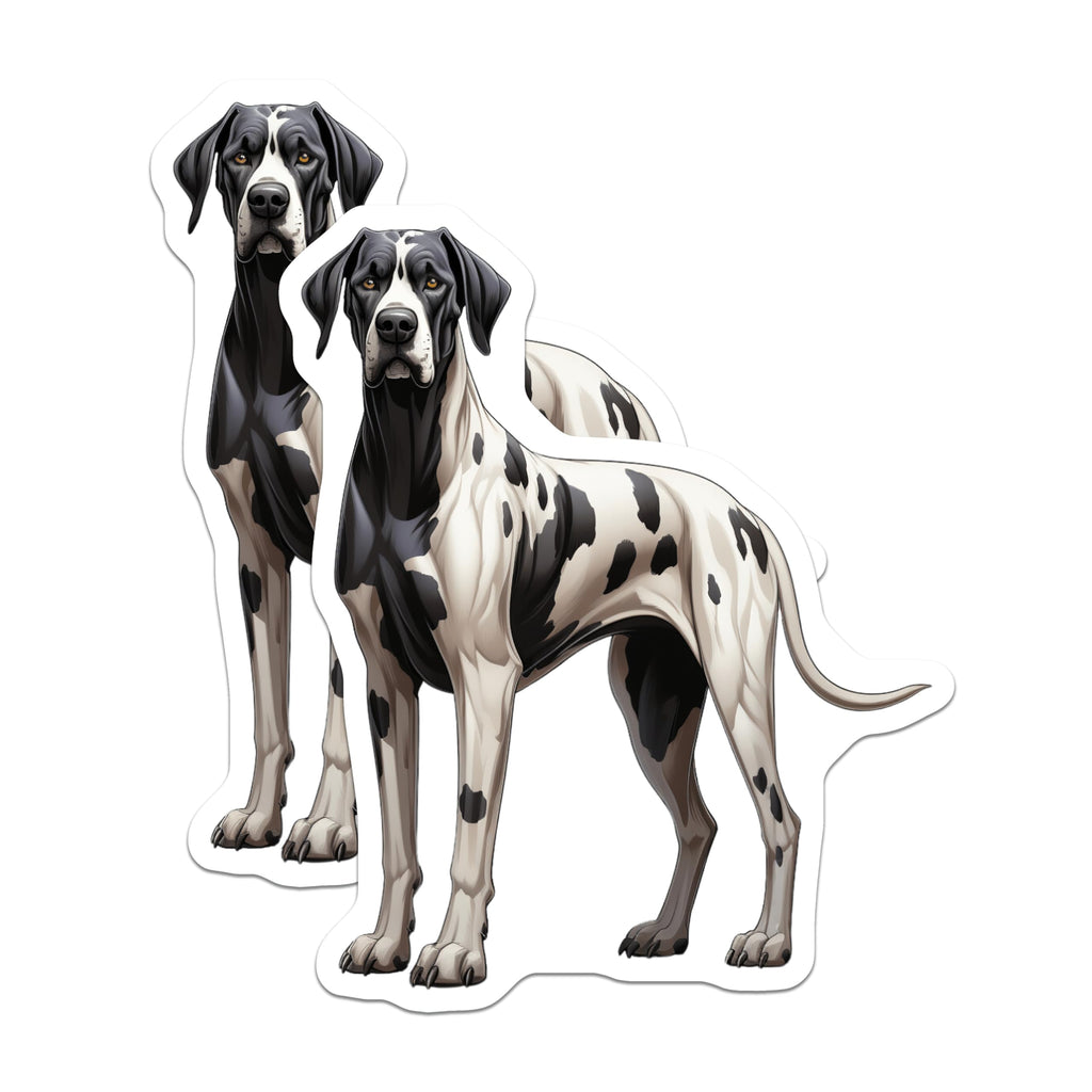 (2 Pack) Great Dane Dog Magnets - Harlequin Great Dane - Pet Lover Fridge Decor - Dog Mom Dad Appliance Magnet - 5 Inches On Longest Side - Thick Durable Magnet - Made in USA - MAG27003