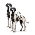 (2 Pack) Great Dane Dog Magnets - Harlequin Great Dane - Pet Lover Fridge Decor - Dog Mom Dad Appliance Magnet - 5 Inches On Longest Side - Thick Durable Magnet - Made in USA - MAG27003