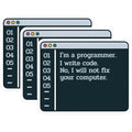 (3 Pack) Programmer Decals - Funny Coder - Coding Humor Decals - 3 Inches On Longest Side - Easy Peel & Apply - Made in USA - 3MCS2492