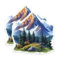 (2 Pack) Sunlit Mountain Magnets - Majestic Alpine Peaks Decor - Nature Lover Refrigerator Art - 5 Inches On Longest Side - Thick Durable Magnet - Made in USA - MAG26880