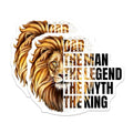 (2 Pack) Dad The Man The Legend The Myth The King Stickers - Father's Day Stickers - Lion Graphic Stickers - 5" On Longest Side - Sticks to Smooth Flat Surfaces - Made in USA - BMCS5837