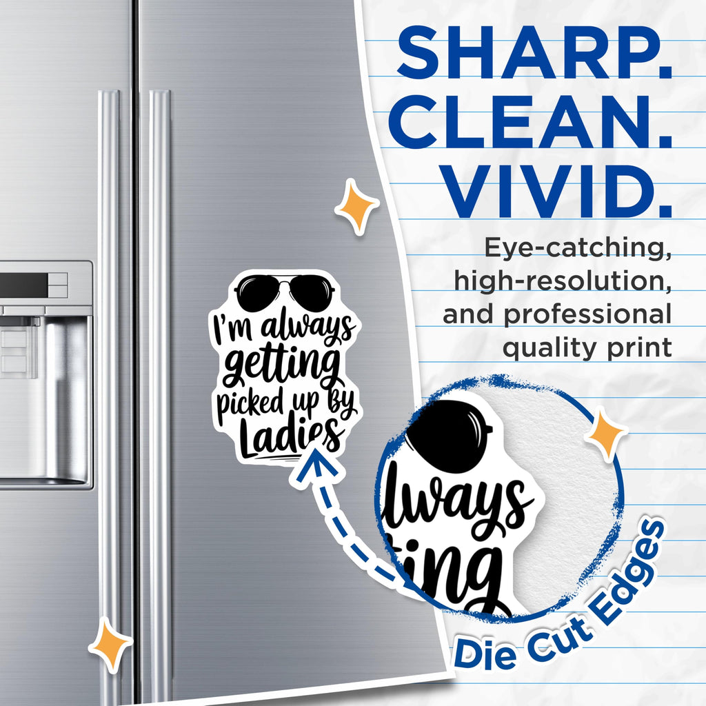 (2 Pack) Ladies Man Magnets - Humorous Quote Sayings - Refrigerator Locker Decor - 5 Inches On Longest Side - Thick Durable Magnet - Made in USA - MAG21214