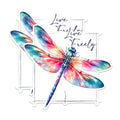 (2 Pack) Live Freely Dragonfly Stickers - Inspirational Quote Stickers - Nature Art Stickers - 5" On Longest Side - Sticks to Any Smooth Flat Surface - Made in USA - BMCS2678