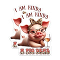 (2 Pack) I Am Kinda A Pig Deal Stickers - Funny Pig Decal - Cute Animal - 5" On Longest Side - Sticks to Smooth Flat Surfaces - Made in USA - BMCS7947