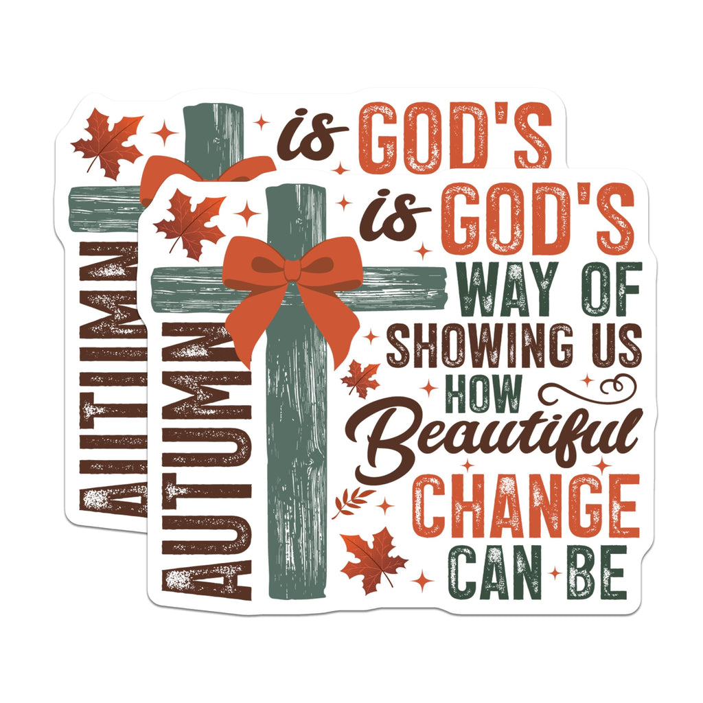 (2 Pack) Autumn Christian Magnets - God's Way Inspirational Decor - Fall Farmhouse Refrigerator Magnets - 5 Inches On Longest Side - Thick Durable Magnet - Made in USA - MAG28714