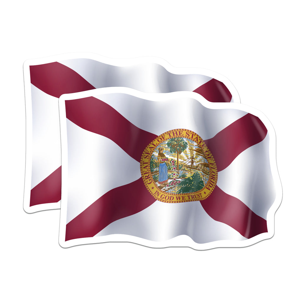 (2 Pack) Florida State Flag Magnets - Great Seal Refrigerator - Sunshine Home Souvenir Decor - 5 Inches On Longest Side - Thick Durable Magnet - Made in USA - MAG38618