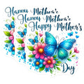 (3 Pack) Mothers Day Decals - Butterfly Stickers - Floral Decals for Laptop - 3 Inches On Longest Side - Easy Peel & Apply - Made in USA - 3MCS7588