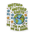(2 Pack) Mother Earth Magnets - Happy Planet Decor - Earth Day Awareness - Global Unity Display - 5 Inches On Longest Side - Thick Durable Magnet - Made in USA - MAG22141