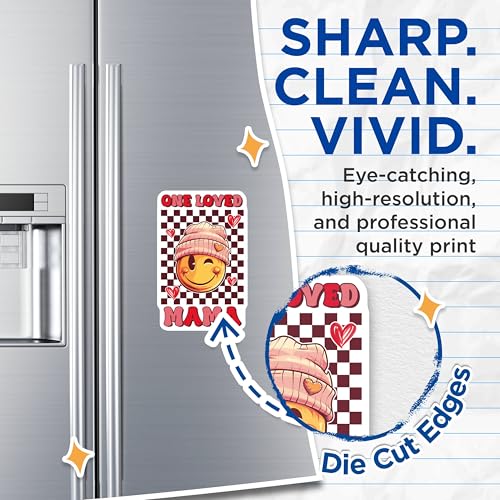 (2 Pack) One Loved Mama Magnets - Cute Smile Face - Heart and Checkered - 5" On Longest Side - for Cars, Fridges, Toolboxes - Made in USA - MAG7719