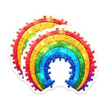(2 Pack) Rainbow Puzzle Stickers - Colorful Jigsaw Decal - Bright Fun Art - 5" On Longest Side - Sticks to Smooth Flat Surfaces - Made in USA - BMCS7900