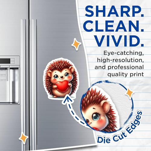 (2 Pack) Hedgehog Holding Heart Magnets - Cute Animal - Fridge Magnet - Office ation - Kids Room Ornaments - 5" On Longest Side - for Cars, Fridges, Toolboxes - Made in USA - MAG3671