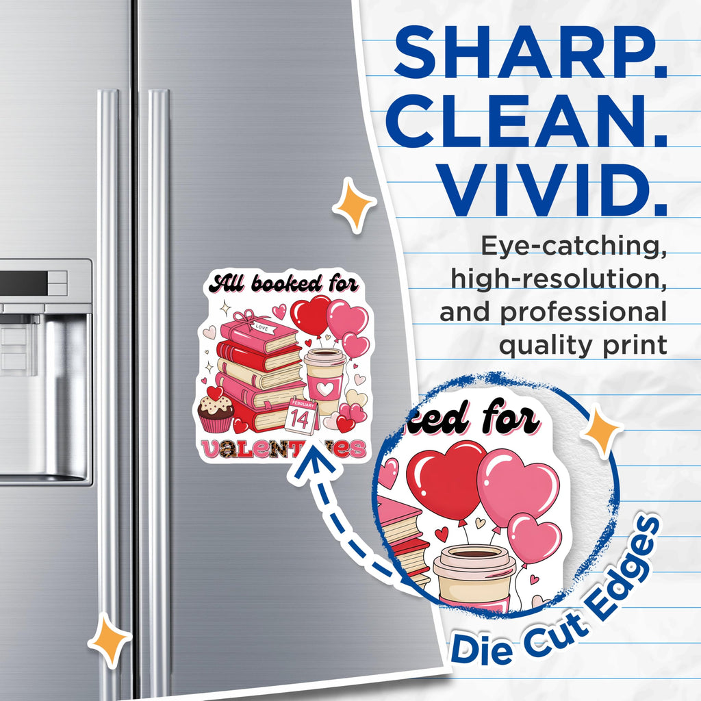 (2 Pack) Valentines Day Magnets - Book Lover - February 14th Fridge Decor - 5" On Longest Side - Premium Magnet - for Cars, Refrigerators, Toolboxes, Lockers - Made in USA - MAG17045