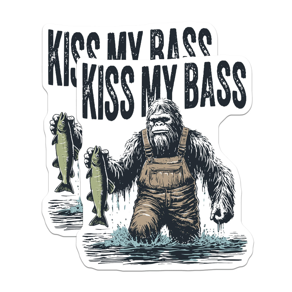 (2 Pack) Bigfoot Fishing Magnets - Funny Sasquatch Humor - Angler Fisherman Decor - 5 Inches On Longest Side - Thick Durable Magnet - Made in USA - MAG21280