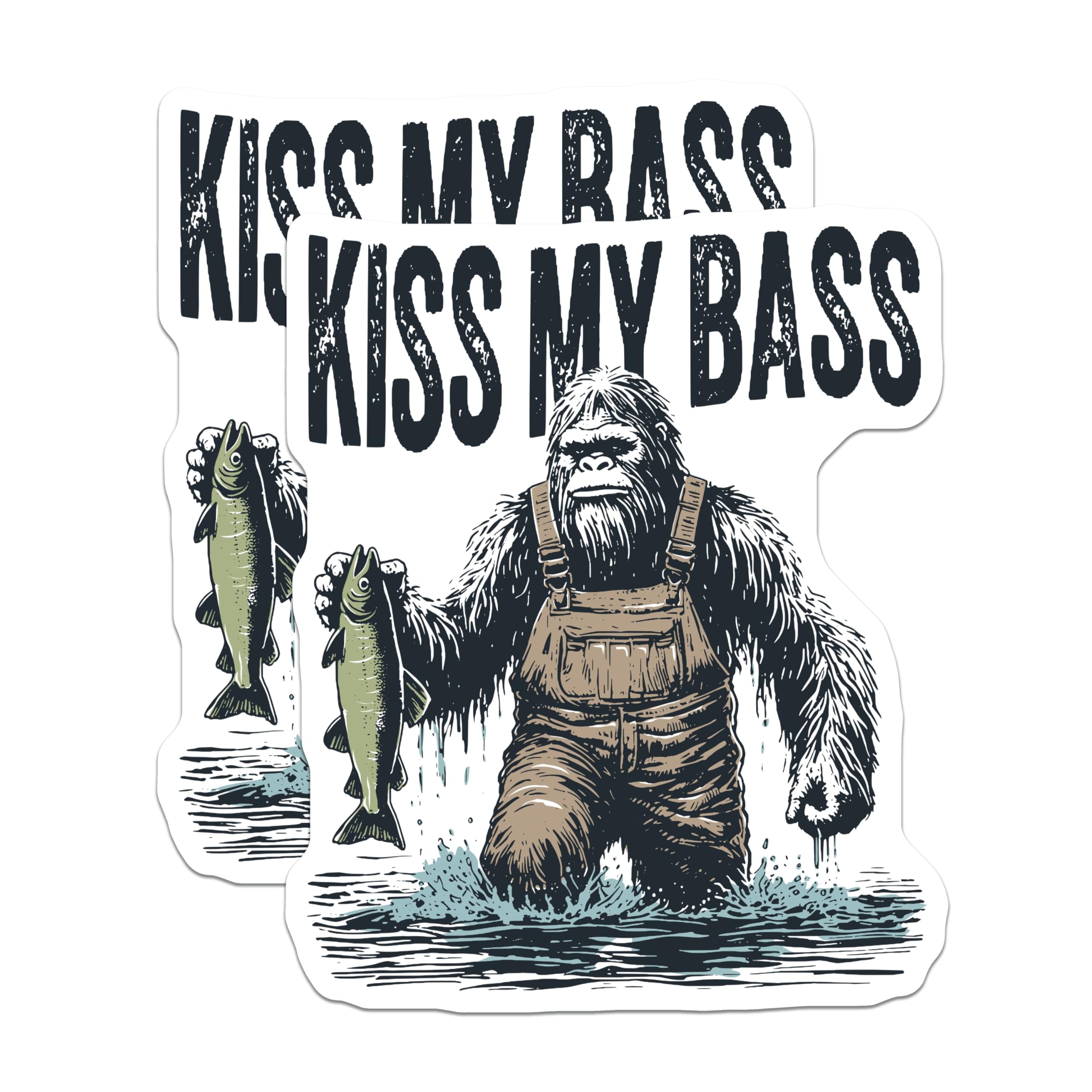 (2 Pack) Bigfoot Fishing Magnets - Funny Sasquatch Humor - Angler Fisherman Decor - 5 Inches On Longest Side - Thick Durable Magnet - Made in USA - MAG21280