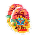 (2 Pack) Let's Enjoy Summer Stickers - Summer Vibes - Retro Van - Beach Time - 5" On Longest Side - Sticks to Smooth Flat Surfaces - Made in USA - BMCS9453