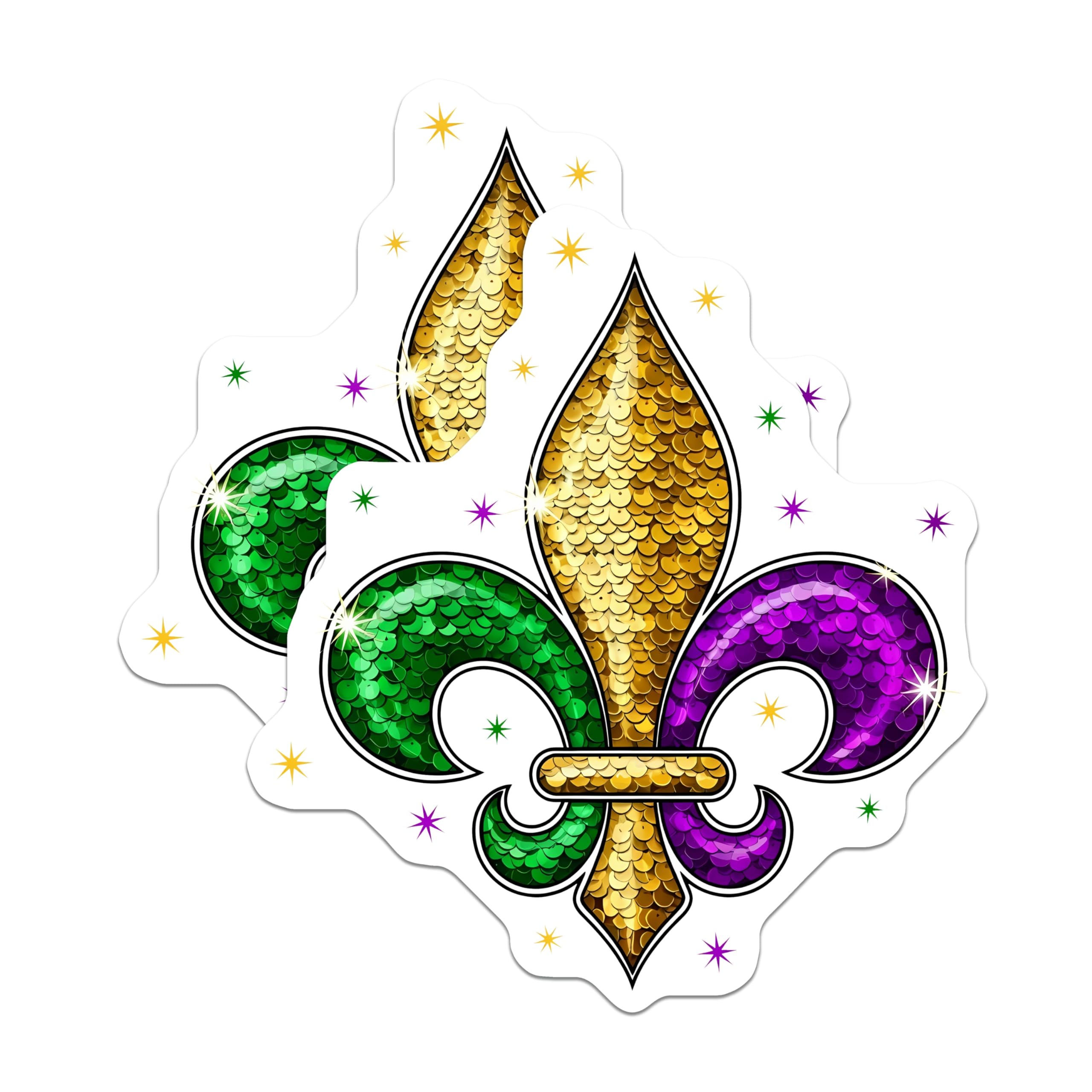 (2 Pack) Fleur De Lis Magnets - Mardi Gras Symbol - Celebration Magnets - 5" On Longest Side - Premium Magnet - for Cars, Refrigerators, Toolboxes, Lockers - Made in USA - MAG16172