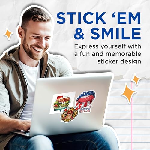 (2 Pack) Utah Outdoor Adventure Stickers - Nature Scenery Stickers - State Travel Stickers - 5" On Longest Side - Sticks to Smooth Flat Surfaces - Made in USA - BMCS5535