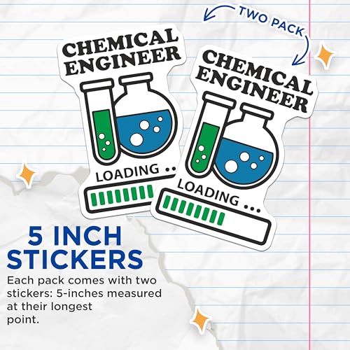 (2 Pack) Chemical Engineer Loading Stickers - 5" On Longest Side - Sticks to Smooth Flat Surfaces - Made in USA - BMCS8636 - BMCS8636