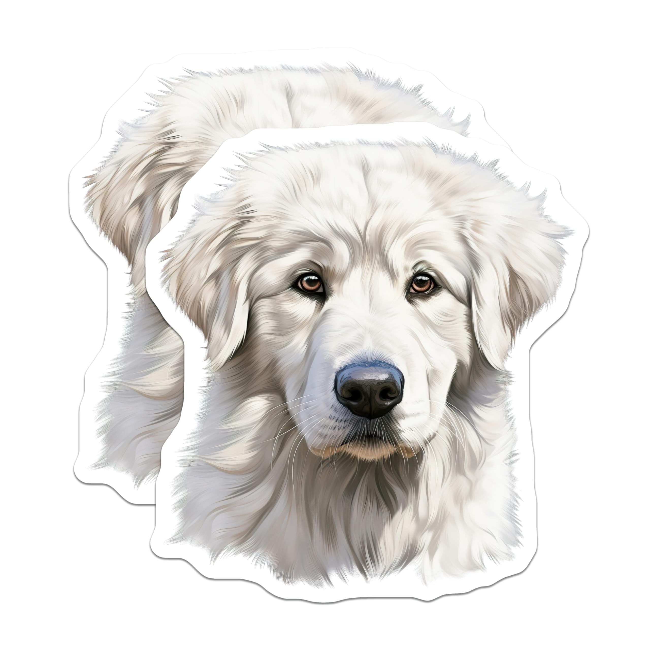 (2 Pack) Great Pyrenees Dog Magnets - Cute Pet Lover Refrigerator Decor - Fluffy White Dog Owner Present - 5 Inches On Longest Side - Thick Durable Magnet - Made in USA - MAG26288