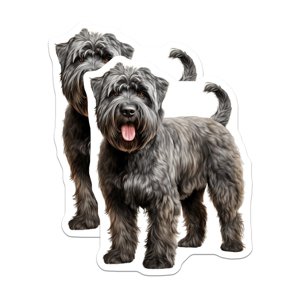 (2 Pack) Bouvier des Flandres Magnets - Shaggy Dog Art Decor - Dog Mom Dad Fridge Magnets - Pet Lover Animal Artwork - 5 Inches On Longest Side - Thick Durable Magnet - Made in USA - MAG26323