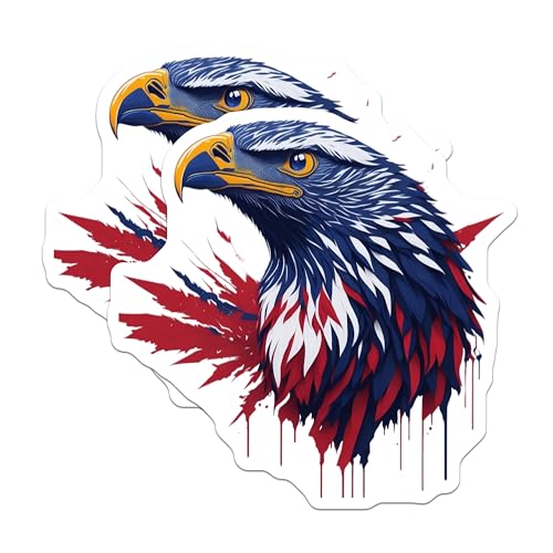 (2 Pack) Eagle Artwork Magnets - Bold Eagle Design - Patriotism Home Decor - American Pride - 5" On Longest Side - for Cars, Fridges, Toolboxes - Made in USA - MAG6760