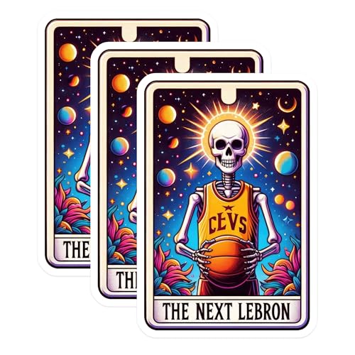 (3 Pack) Basketball Skeleton Decals - The Next Lebron - Laptop Decal - 3 Inches On Longest Side - Easy Peel & Apply - Made in USA - 3MCS4236