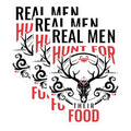 (3 Pack) Real Men Hunt Decals - Hunting Food Decals - Laptop Deer Skull Decal - 3 Inches On Longest Side - Easy Peel & Apply - Made in USA - 3MCS7539
