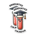 (2 Pack) Graduated Cylinder Stickers - Cute Lab Equipment - Science Lab Humor - 5" On Longest Side - Sticks to Smooth Flat Surfaces - Made in USA - BMCS8032
