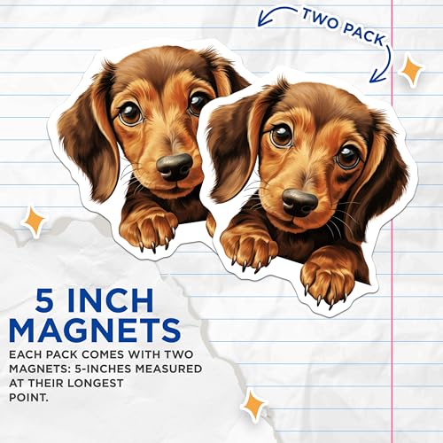 (2 Pack) Dog Lover DÃƒÂ©cor Magnet - 5" On Longest Side - Sticks to Smooth Flat Surfaces - Made in USA - MAG9948