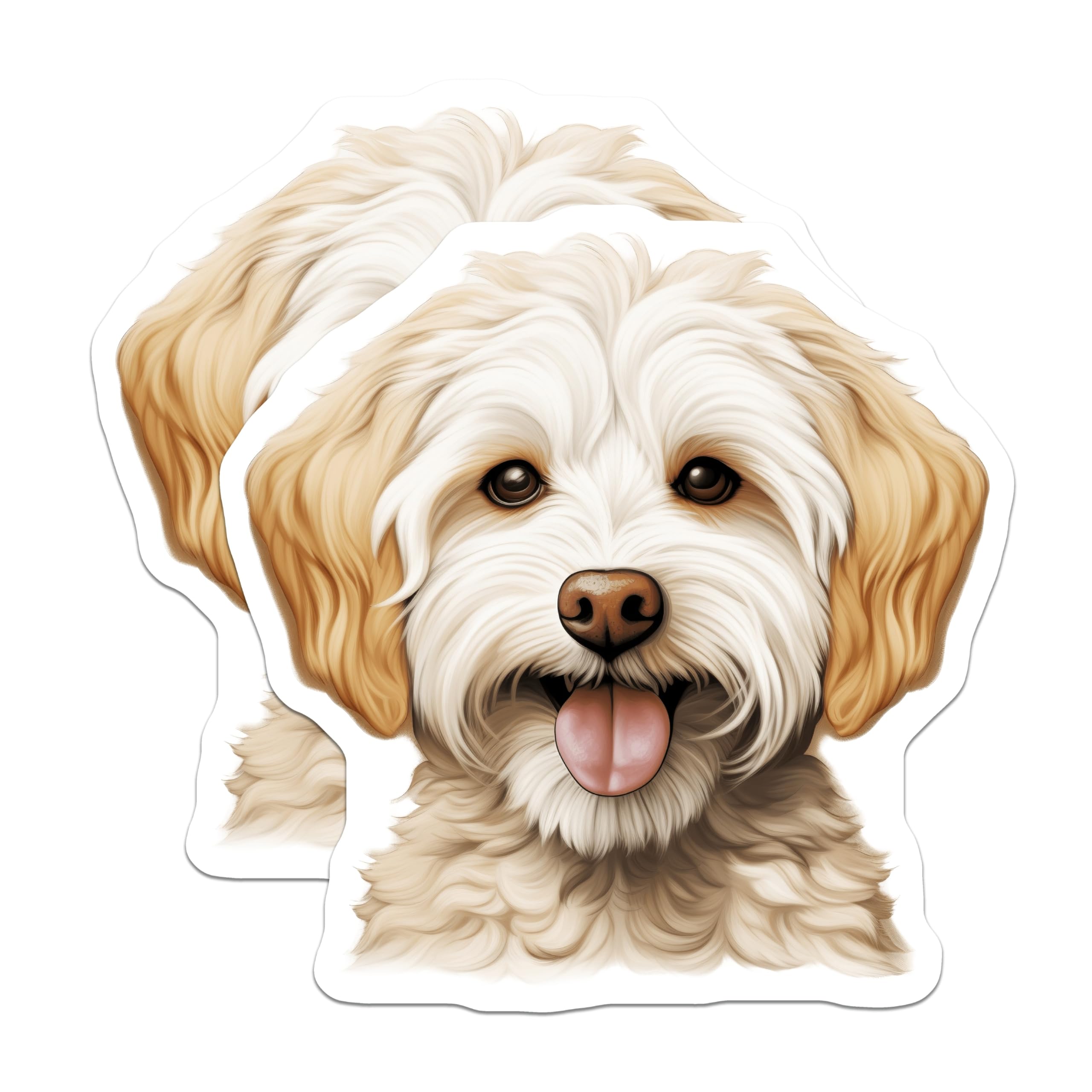 (2 Pack) Goldendoodle Magnets - Cute Dog Decor - Pet Owner Accessory - 5 Inches On Longest Side - Thick Durable Magnet - Made in USA - MAG26233