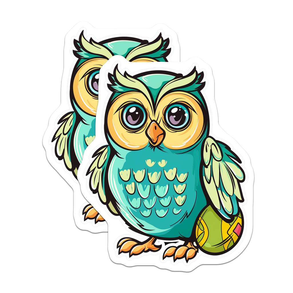 (2 Pack) Cute Owl Tennis Ball Magnets - Adorable Kawaii Animal Fridge Decor - Sports Lover Locker Accessory - 5 Inches On Longest Side - Thick Durable Magnet - Made in USA - MAG37625