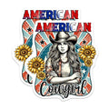 (2 Pack) American Cowgirl Magnets - Western Decor - Sunflower Art - Rustic Home Accents - 5" On Longest Side - for Cars, Fridges, Toolboxes - Made in USA - MAG7876
