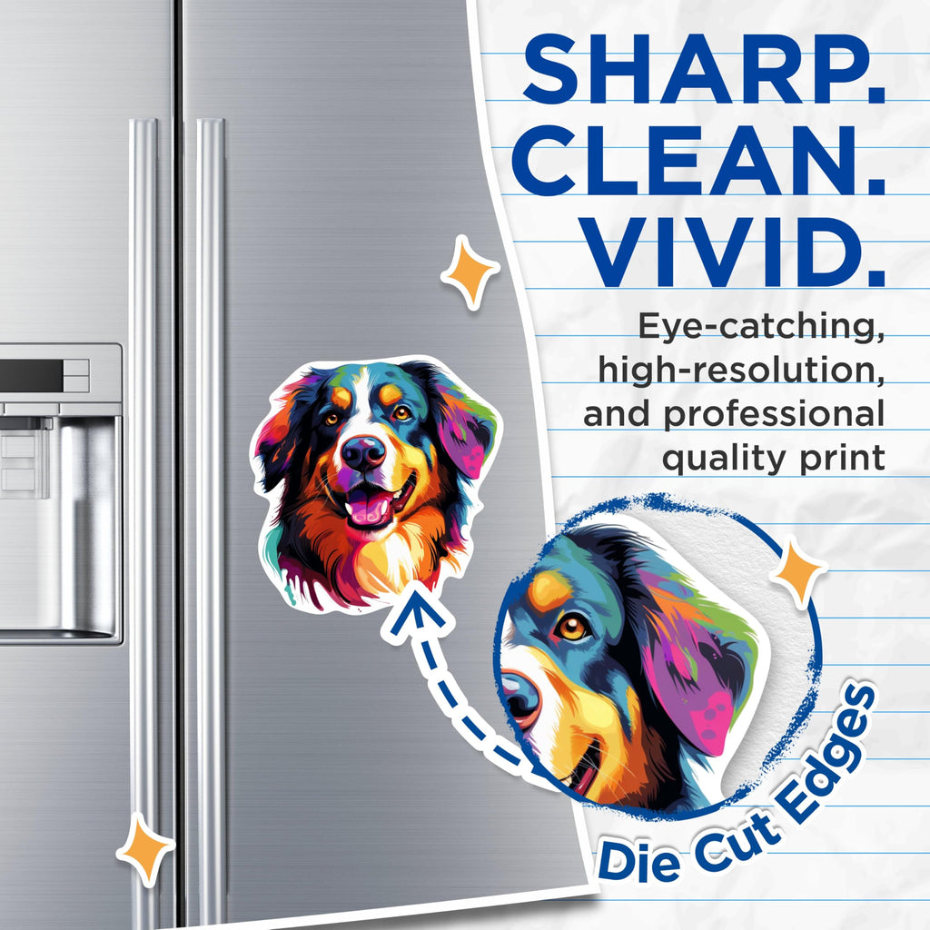 (2 Pack) Bernese Mountain Dog Breed Magnets - 5 Inches On Longest Side - Choose from Over 100 Dog Breeds - for Cars, Refrigerators, Toolboxes - Made in USA - MAG1777
