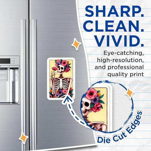 (2 Pack) Skeleton Art Magnet - Unique Decor - Skeleton Decor - 5" On Longest Side - Sticks to Smooth Flat Surfaces - Made in USA - MAG9408