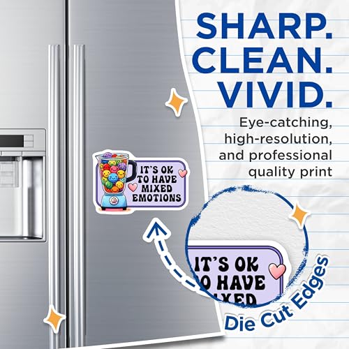 (2 Pack) It's OK to Have Mixed Emotions Magnets - Cute Blender Magnets - Happy Face Magnets - 5" On Longest Side - for Cars, Refrigerators, Toolboxes, Lockers - Made in USA BMCS3252