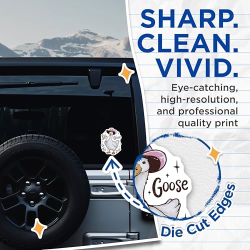 (2 Pack) Silly Goose On The Loose Stickers - Funny Goose Stickers - Cute Animal Stickers - 5" On Longest Side - Sticks to Any Smooth Flat Surface - Made in USA - BMCS3419