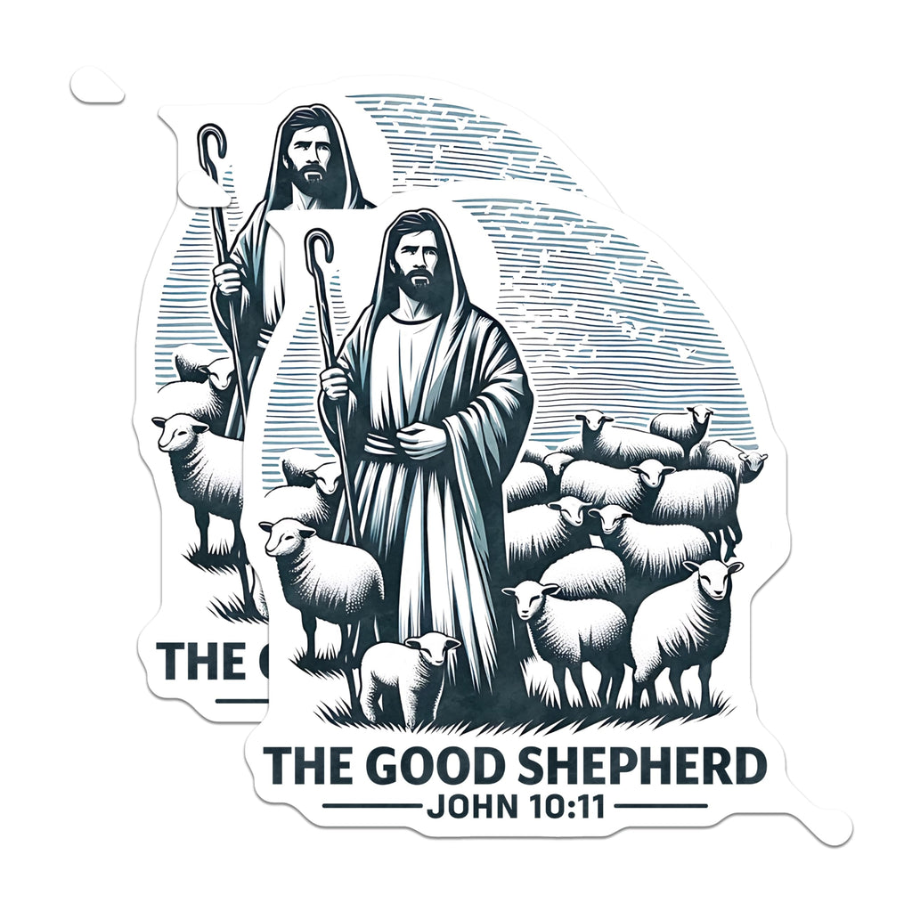 (2 Pack) Good Shepherd Jesus Magnets - Religious Home Decor - John 10:11 Scripture - 5 Inches On Longest Side - Thick Durable Magnet - Made in USA - MAG29669