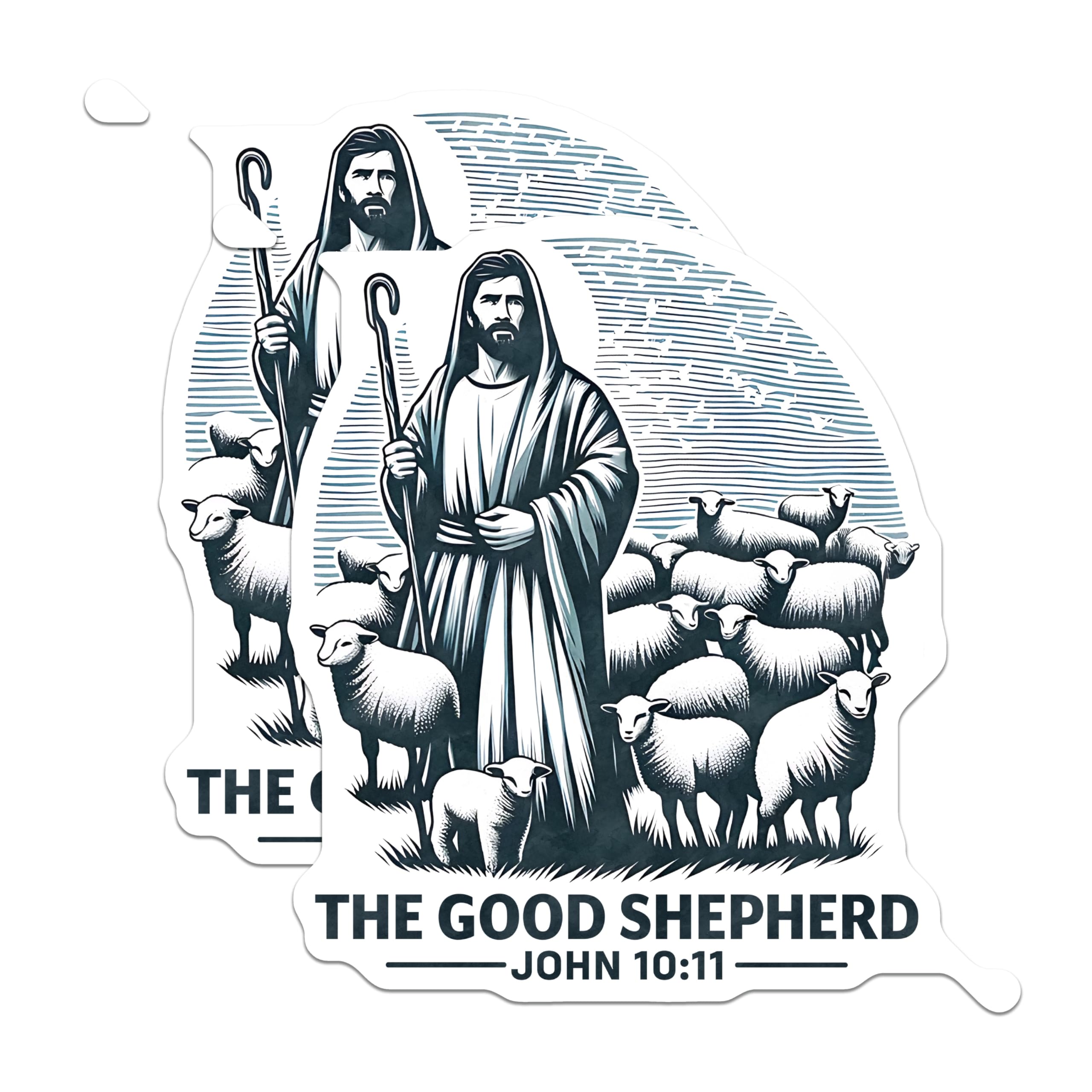 (2 Pack) Good Shepherd Jesus Magnets - Religious Home Decor - John 10:11 Scripture - 5 Inches On Longest Side - Thick Durable Magnet - Made in USA - MAG29669